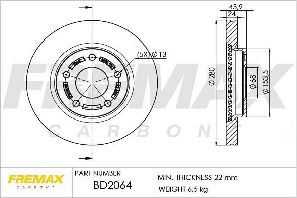 FREMAX BD-2064 - Bremžu diski autodraugiem.lv