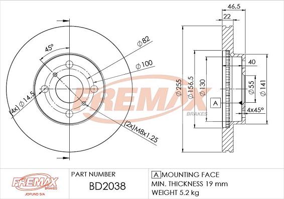 FREMAX BD-2038 - Bremžu diski autodraugiem.lv