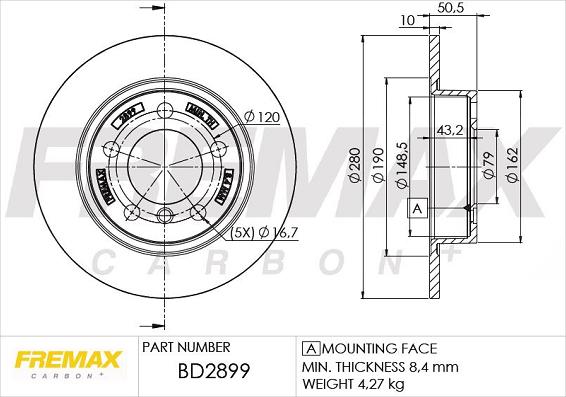 FREMAX BD-2899 - Bremžu diski autodraugiem.lv