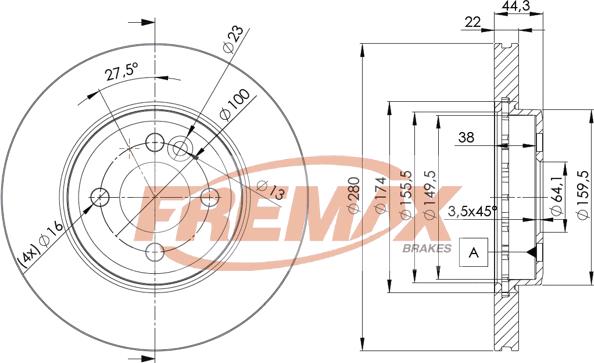 FREMAX BD-2893 - Bremžu diski autodraugiem.lv