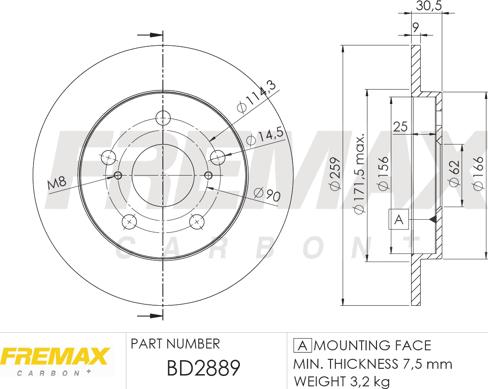 FREMAX BD-2889 - Bremžu diski autodraugiem.lv