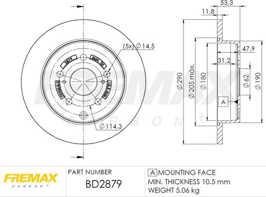 FREMAX BD-2879 - Bremžu diski autodraugiem.lv