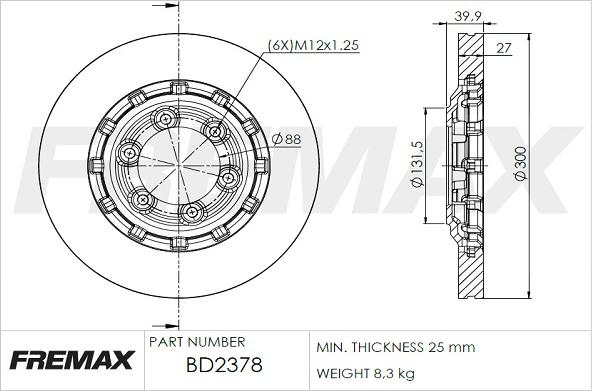 FREMAX BD-2378 - Bremžu diski autodraugiem.lv