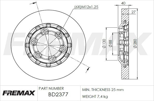 FREMAX BD-2377 - Bremžu diski autodraugiem.lv