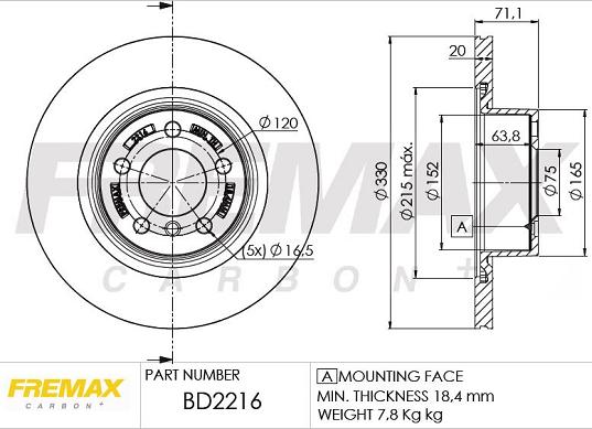 FREMAX BD-2216 - Bremžu diski autodraugiem.lv