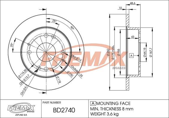 FREMAX BD-2740 - Bremžu diski autodraugiem.lv