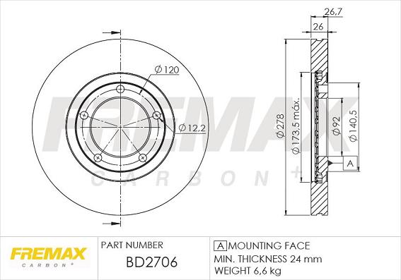 FREMAX BD-2706 - Bremžu diski autodraugiem.lv