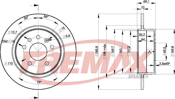 FREMAX BD-7476 - Bremžu diski autodraugiem.lv