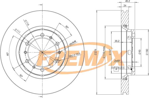 FREMAX BD-7042 - Bremžu diski autodraugiem.lv