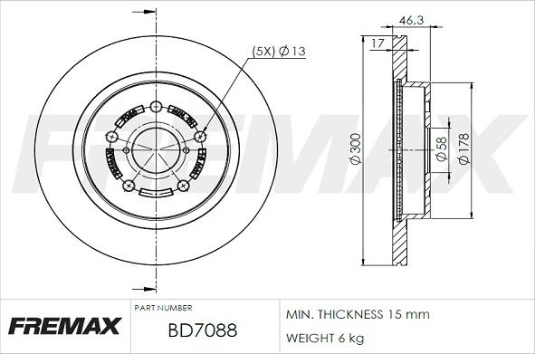 FREMAX BD-7088 - Bremžu diski autodraugiem.lv