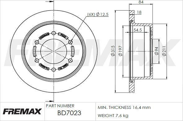 FREMAX BD-7023 - Bremžu diski autodraugiem.lv