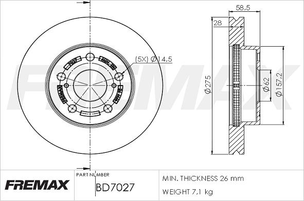 FREMAX BD-7027 - Bremžu diski autodraugiem.lv