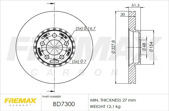 FREMAX BD-7300 - Bremžu diski autodraugiem.lv