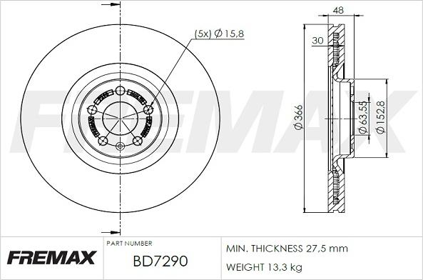 FREMAX BD-7290 - Bremžu diski autodraugiem.lv