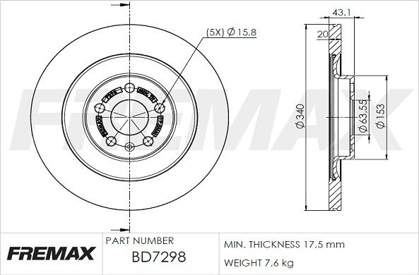 FREMAX BD-7298 - Bremžu diski autodraugiem.lv