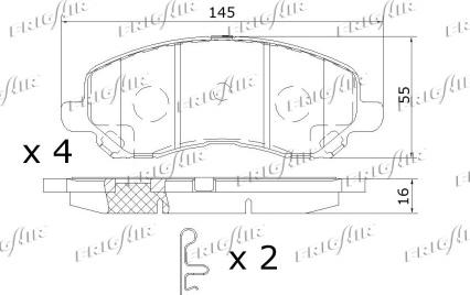 Frigair PD18.512 - Bremžu uzliku kompl., Disku bremzes autodraugiem.lv