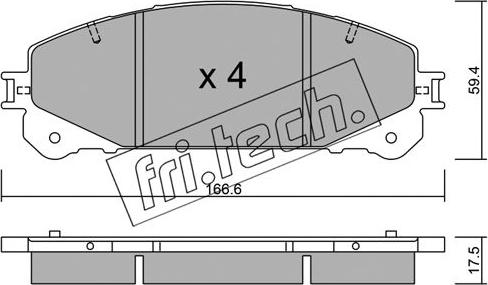 Fri.Tech. 954.0 - Bremžu uzliku kompl., Disku bremzes autodraugiem.lv