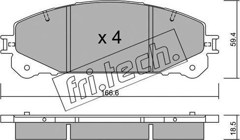 Fri.Tech. 954.1 - Bremžu uzliku kompl., Disku bremzes autodraugiem.lv