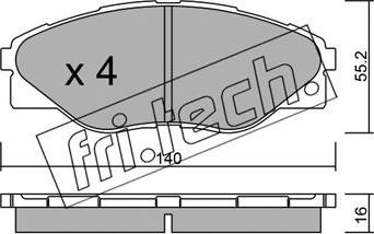 Fri.Tech. 952.0 - Bremžu uzliku kompl., Disku bremzes autodraugiem.lv