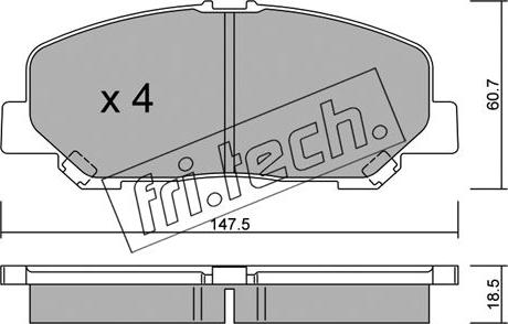 Fri.Tech. 922.0 - Bremžu uzliku kompl., Disku bremzes autodraugiem.lv