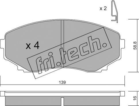 Fri.Tech. 493.0 - Bremžu uzliku kompl., Disku bremzes autodraugiem.lv