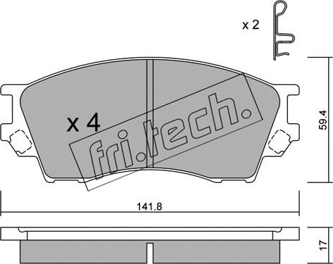 Fri.Tech. 489.0 - Bremžu uzliku kompl., Disku bremzes autodraugiem.lv