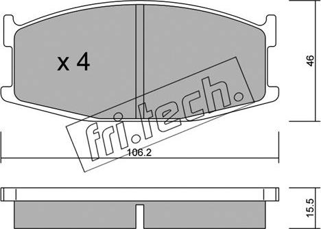 Fri.Tech. 484.0 - Bremžu uzliku kompl., Disku bremzes autodraugiem.lv