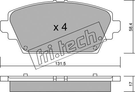 Fri.Tech. 480.0 - Bremžu uzliku kompl., Disku bremzes autodraugiem.lv