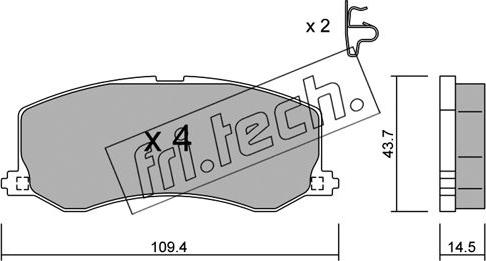 Fri.Tech. 432.0 - Bremžu uzliku kompl., Disku bremzes autodraugiem.lv