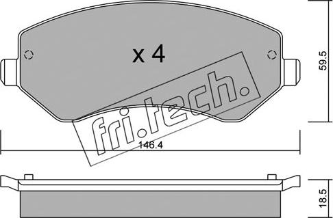 Fri.Tech. 540.0 - Bremžu uzliku kompl., Disku bremzes autodraugiem.lv