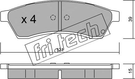 Fri.Tech. 526.0 - Bremžu uzliku kompl., Disku bremzes autodraugiem.lv