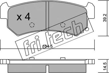 Fri.Tech. 527.0 - Bremžu uzliku kompl., Disku bremzes autodraugiem.lv