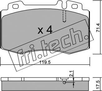 Fri.Tech. 579.0 - Bremžu uzliku kompl., Disku bremzes autodraugiem.lv