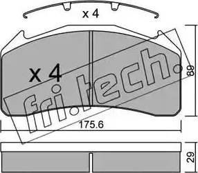 Fri.Tech. 607.0 - Bremžu uzliku kompl., Disku bremzes autodraugiem.lv