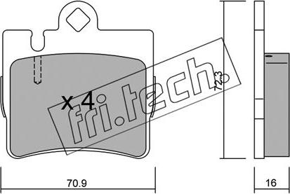 Fri.Tech. 613.0 - Bremžu uzliku kompl., Disku bremzes autodraugiem.lv