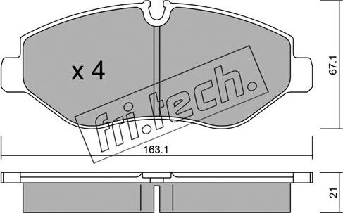 Fri.Tech. 687.0 - Bremžu uzliku kompl., Disku bremzes autodraugiem.lv