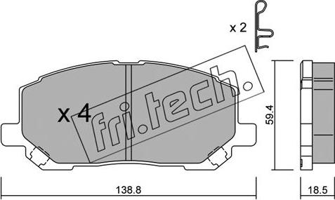 Fri.Tech. 632.0 - Bremžu uzliku kompl., Disku bremzes autodraugiem.lv