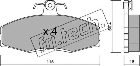 Fri.Tech. 041.0 - Bremžu uzliku kompl., Disku bremzes autodraugiem.lv