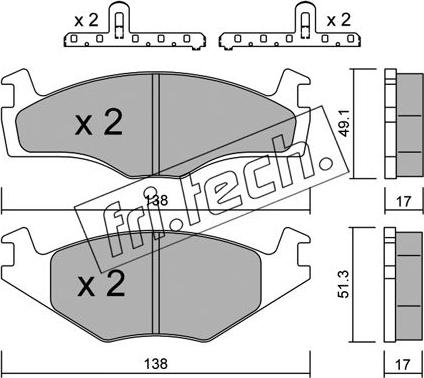 Fri.Tech. 047.2K - Bremžu uzliku kompl., Disku bremzes autodraugiem.lv