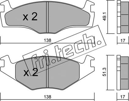 Fri.Tech. 047.2 - Bremžu uzliku kompl., Disku bremzes autodraugiem.lv