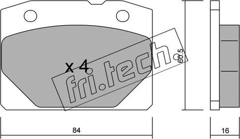 Fri.Tech. 008.0 - Bremžu uzliku kompl., Disku bremzes autodraugiem.lv