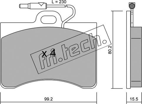 Fri.Tech. 087.0 - Bremžu uzliku kompl., Disku bremzes autodraugiem.lv