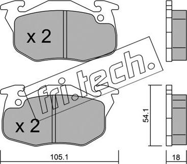 Fri.Tech. 039.5 - Bremžu uzliku kompl., Disku bremzes autodraugiem.lv