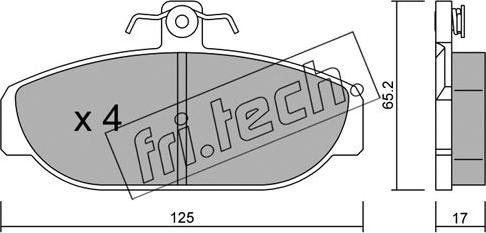 Fri.Tech. 190.0 - Bremžu uzliku kompl., Disku bremzes autodraugiem.lv