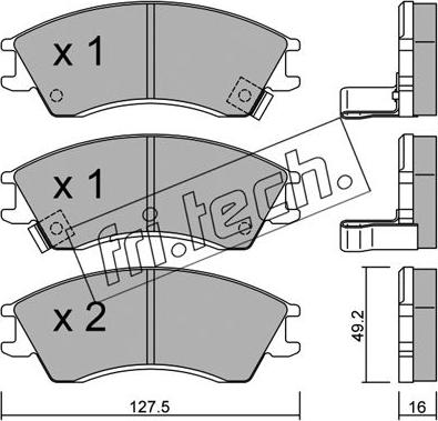 Fri.Tech. 163.0 - Bremžu uzliku kompl., Disku bremzes autodraugiem.lv