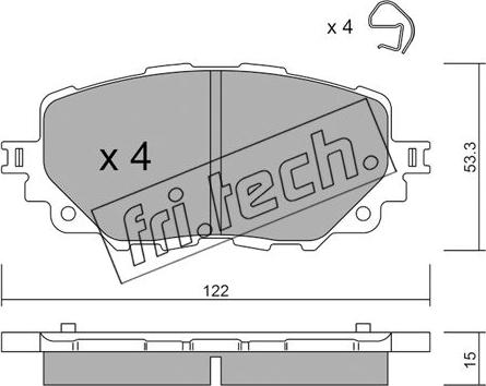 Fri.Tech. 1086.0 - Bremžu uzliku kompl., Disku bremzes autodraugiem.lv