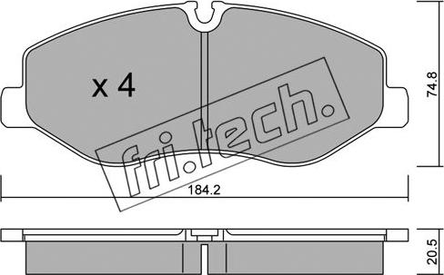 Fri.Tech. 1139.0 - Bremžu uzliku kompl., Disku bremzes autodraugiem.lv