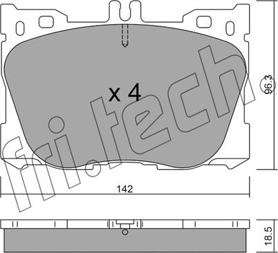 Fri.Tech. 1134.0 - Bremžu uzliku kompl., Disku bremzes autodraugiem.lv