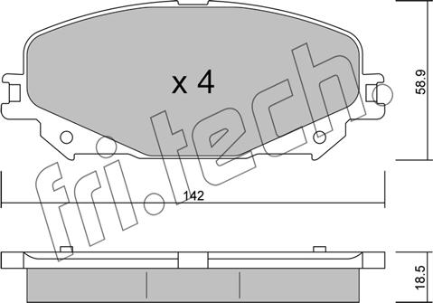 Fri.Tech. 1176.0 - Bremžu uzliku kompl., Disku bremzes autodraugiem.lv