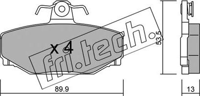 Fri.Tech. 133.0 - Bremžu uzliku kompl., Disku bremzes autodraugiem.lv